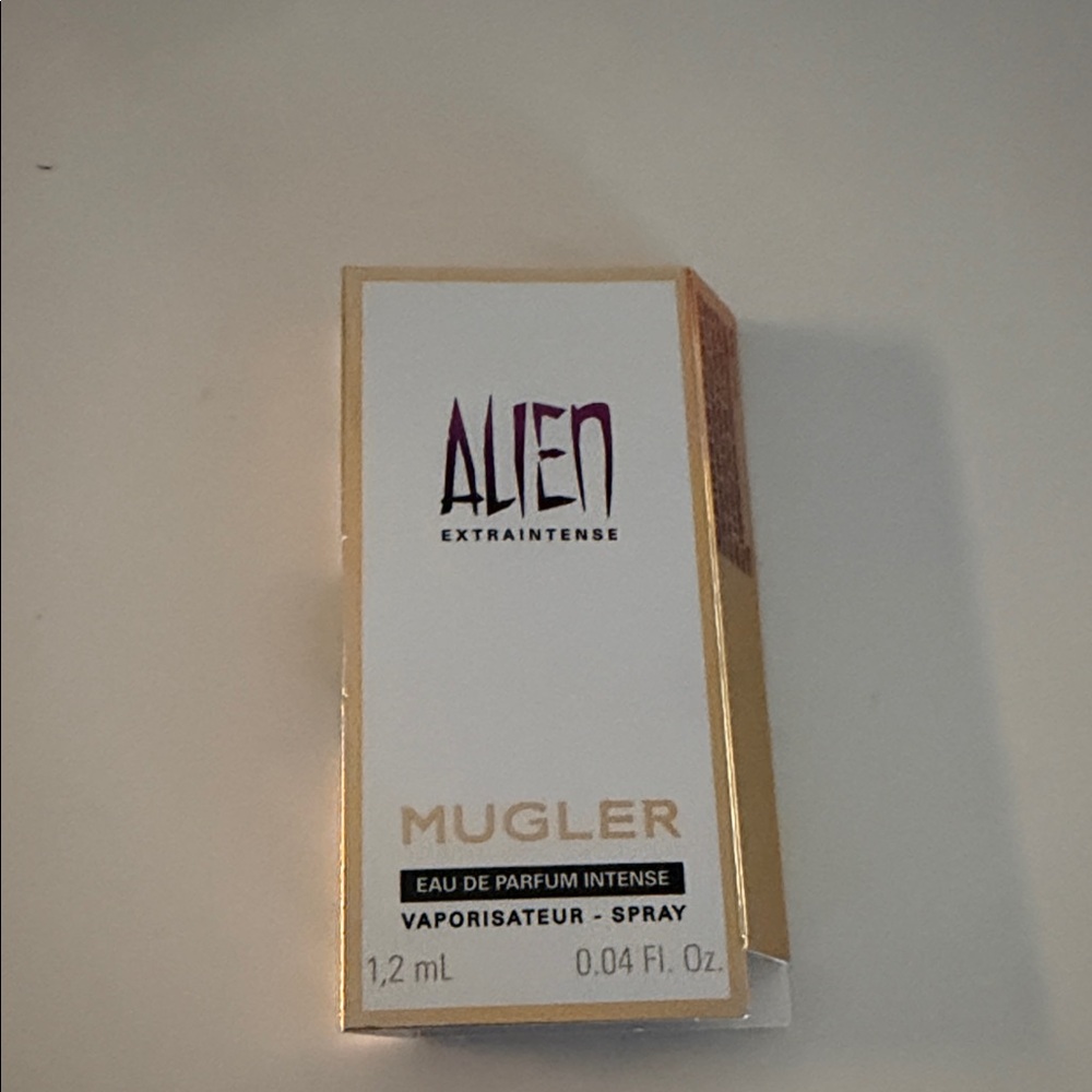 Mugler Alien Extrait Intense Sample — White & Gold Packaging